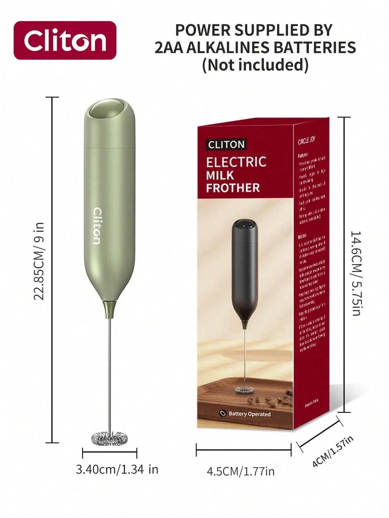 CLITON Handheld Electric Milk Frother