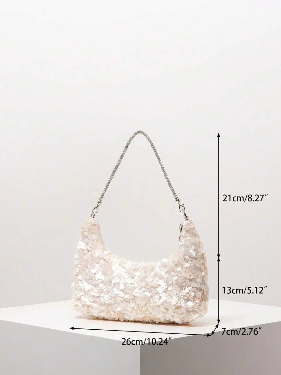 Random Pattern Shoulder Bag, Sequin Bag