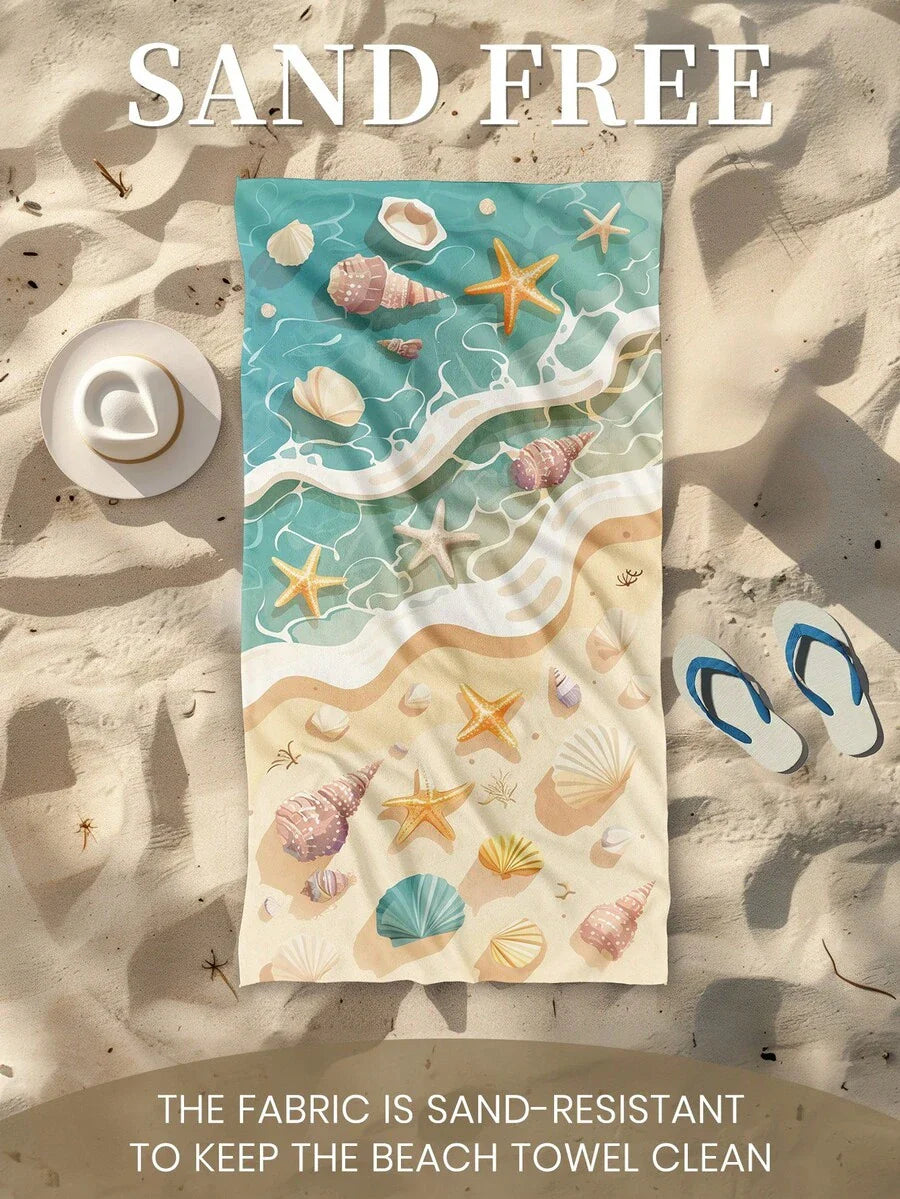1pc Printed Beach Towel, Summer Fruit Pattern Swimwear