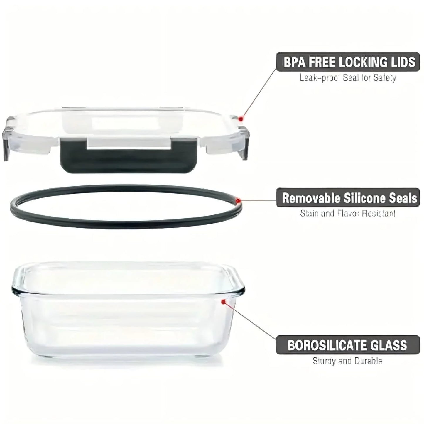 10/2pcs Set High Borosilicate Glass Food Storage
