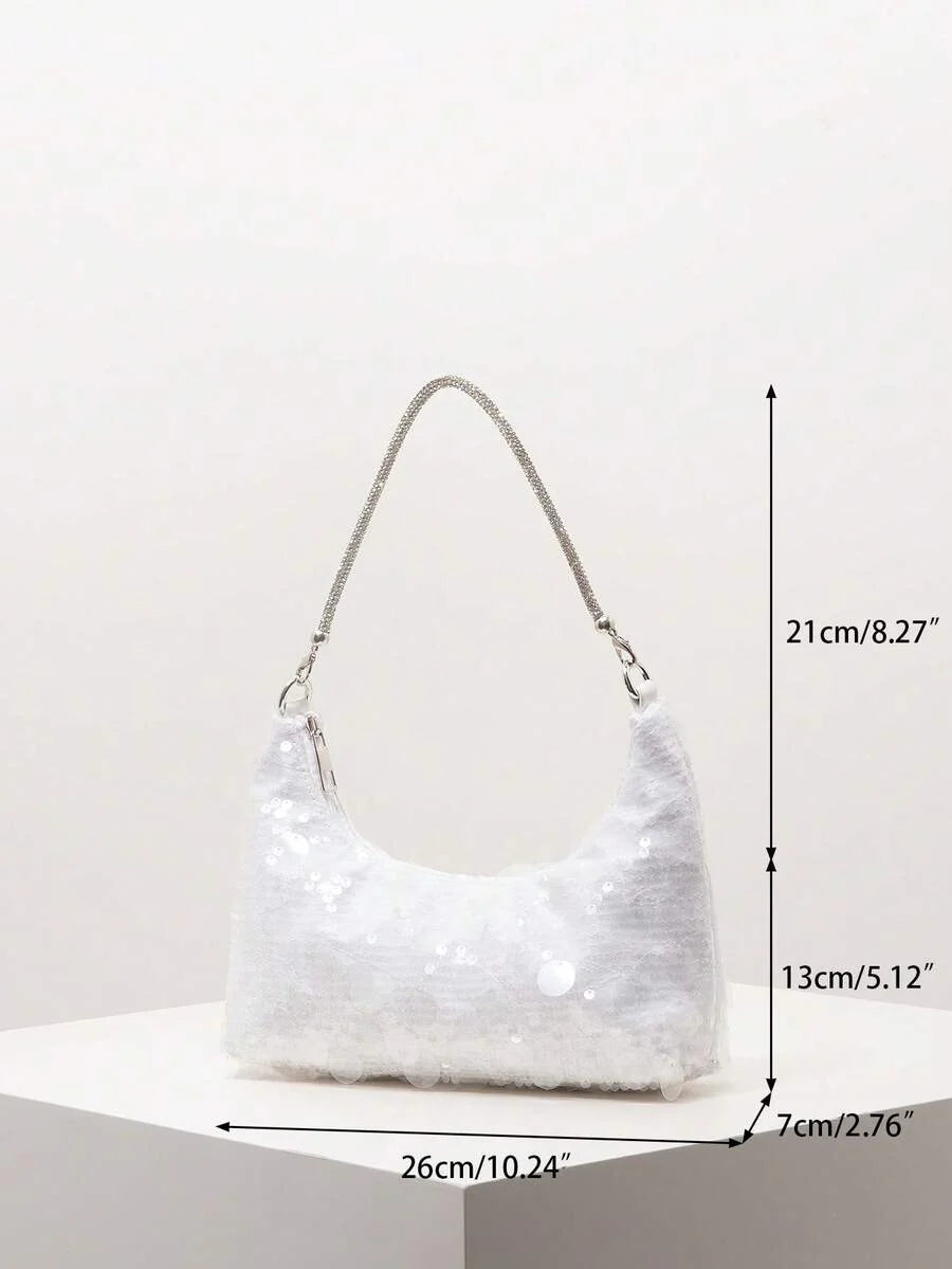 Random Pattern Shoulder Bag, Sequin Bag
