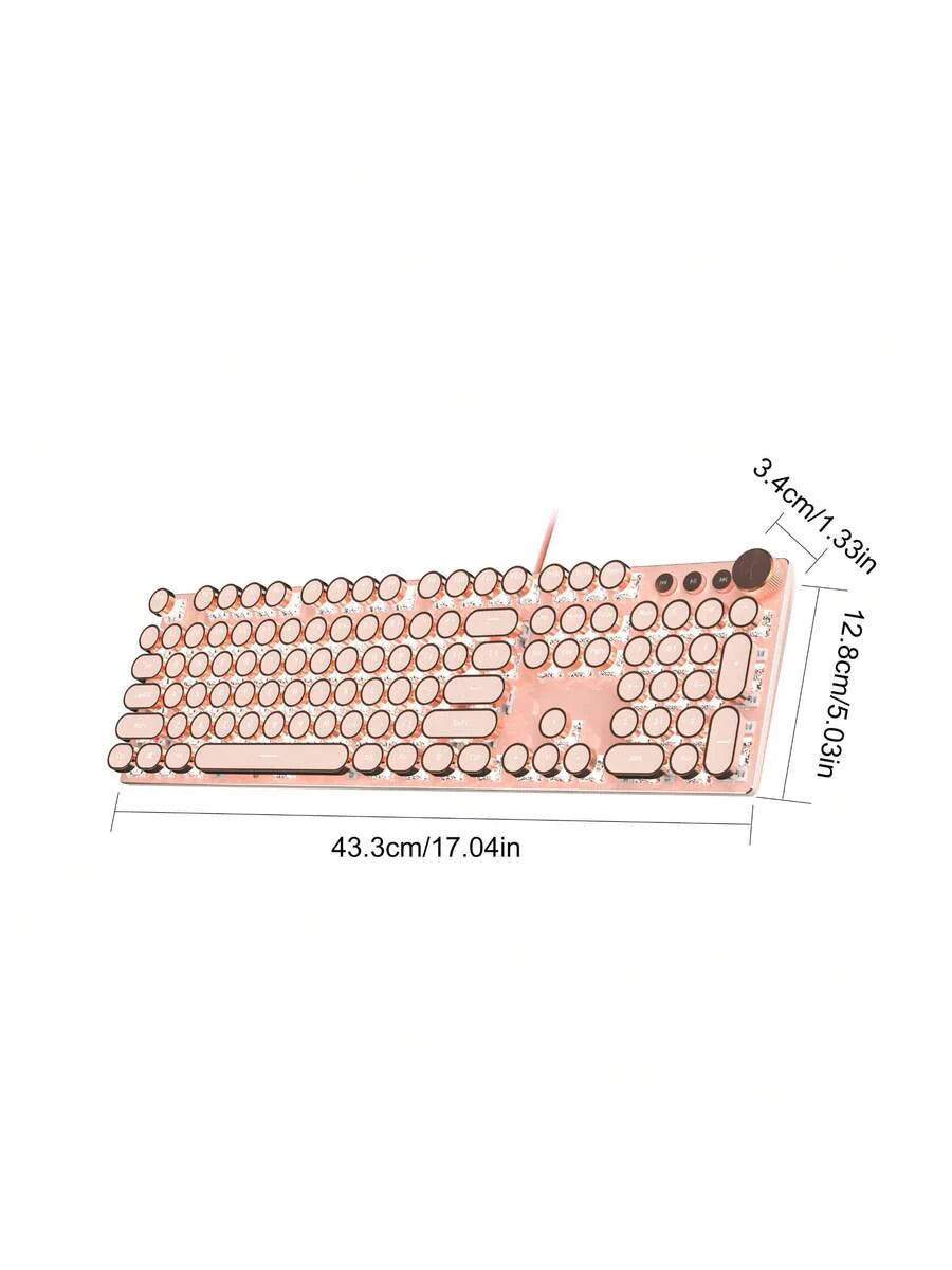 EWEADN Punk Typewriter Mechanical Gaming Keyboard