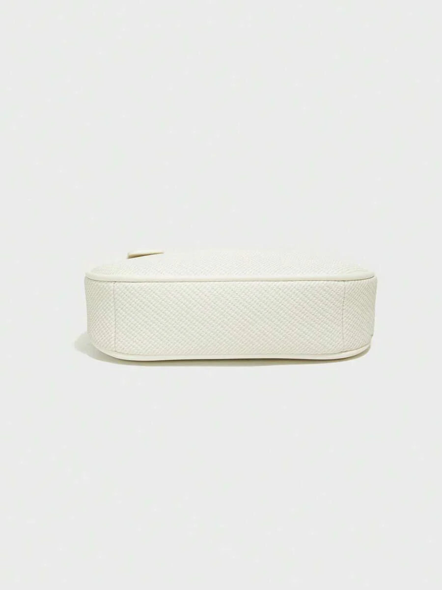White Ladies' Shoulder Bag Made Of PU Material
