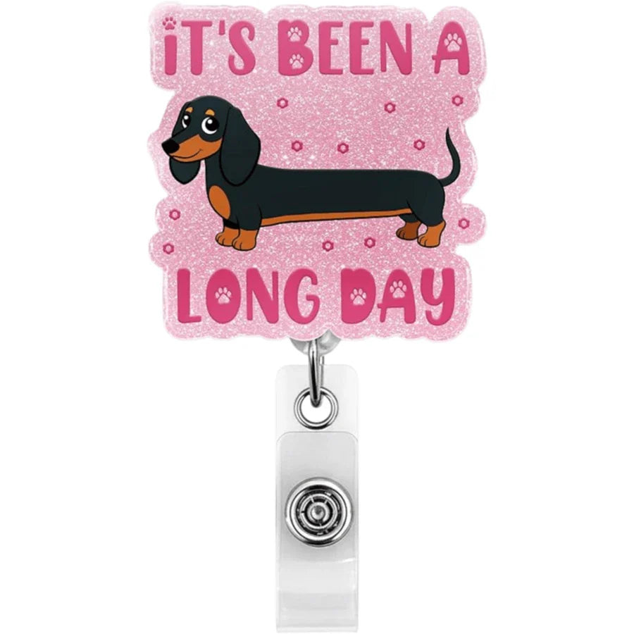 1pc Cute Dachshund Badge Reel
