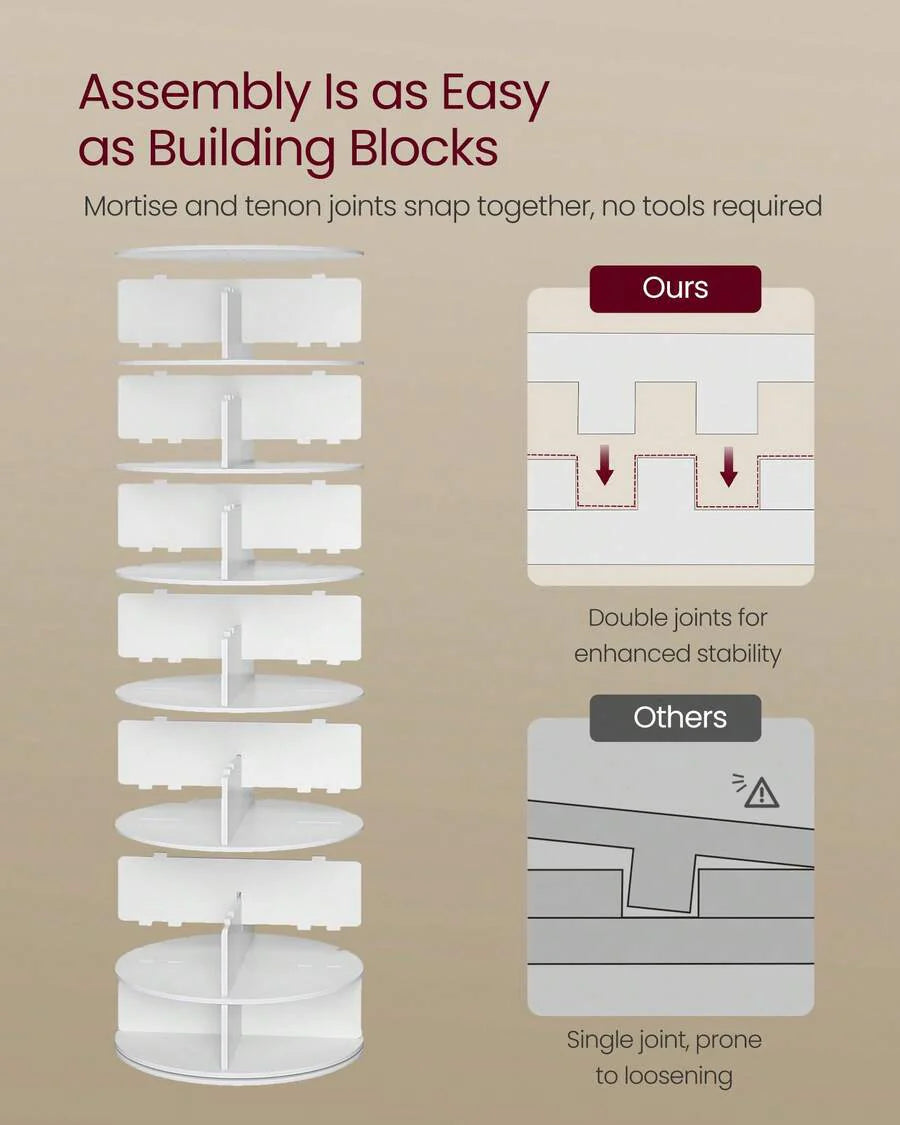 VASAGLE 7-Tier Rotating Shoe Rack Tower