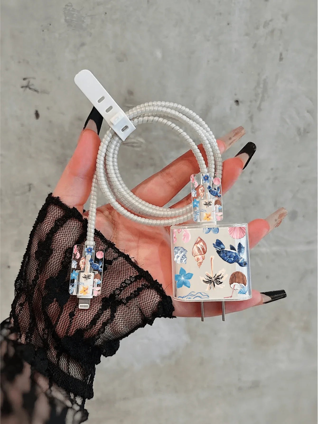 Cute Sea Turtle Design Charger Data Cable Protector Case