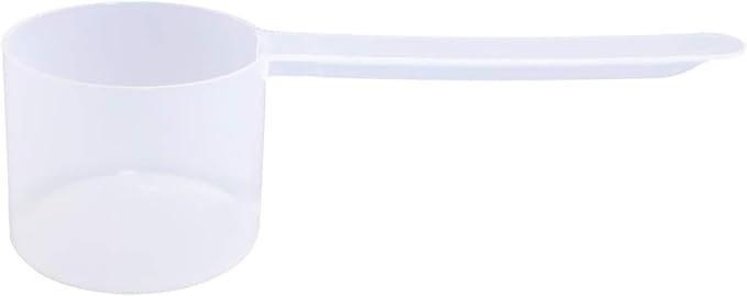 Plastic Measuring Scoop, (53 cc | 53 mL) Long Handle Spoons for Powders, Granules, Coffee, Pet Food, Baking Supplies, Protein and Other Dry Goods, BPA Free (Set of 1)