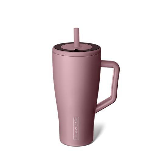 BrüMate Era 30 oz Tumbler with Handle and Straw | 100% Leakproof Insulated Water Bottle Tumbler with Lid and Flexible SoftSip Straw | Made of Stainless Steel | Cup Holder Friendly | 30oz (Rose Taupe)