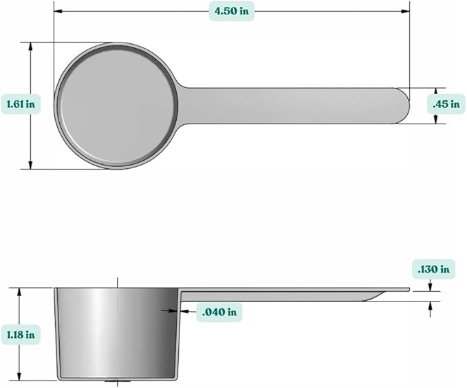 32 mL (32 CC | 1.08 Oz.) Long Handle Scoop for Measuring Coffee, Pet Food, Grains, Protein, Spices and Other Dry Goods (Pack of 25)
