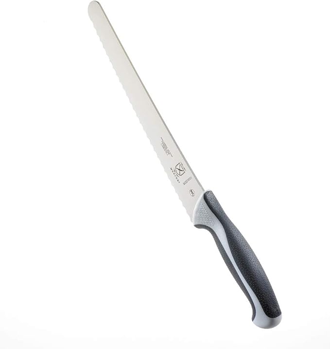 Mercer Culinary Millennia Colors Stainless Steel Bread Knife 10-Inch Wavy Edge Wide, Gray