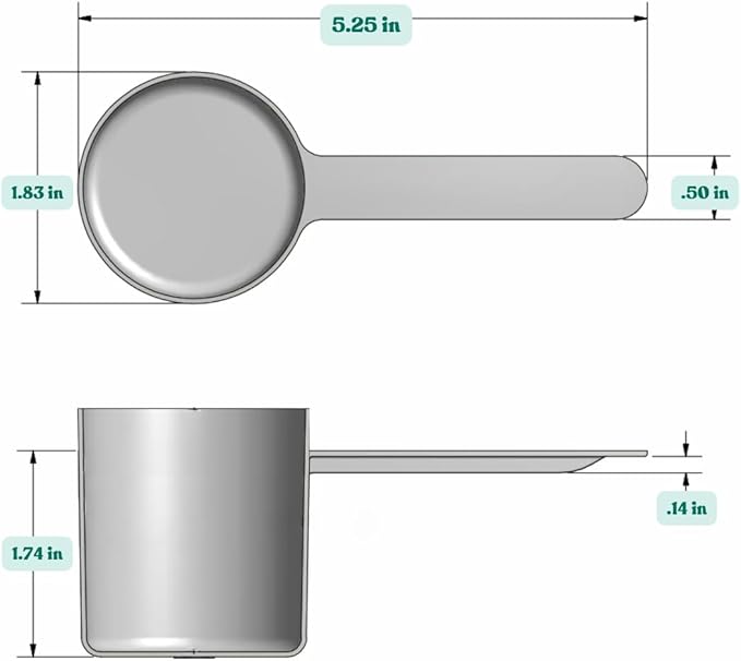 63 mL (63 CC | 2.13 Oz.) Long Handle Scoop for Measuring Coffee, Pet Food, Grains, Protein, Spices and Other Dry Goods (Pack of 1)