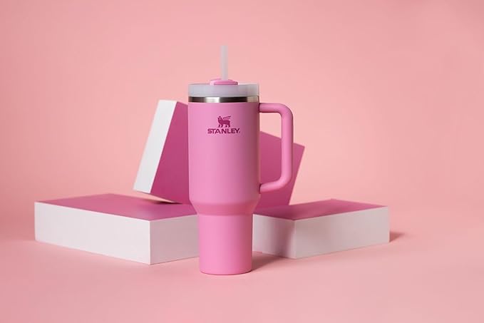 STANLEY Quencher H2.0 Tumbler with Handle and Straw 40 oz | Flowstate 3-Position Lid | Cup Holder Compatible for Travel | Insulated Stainless Steel Cup | BPA-Free | Peony
