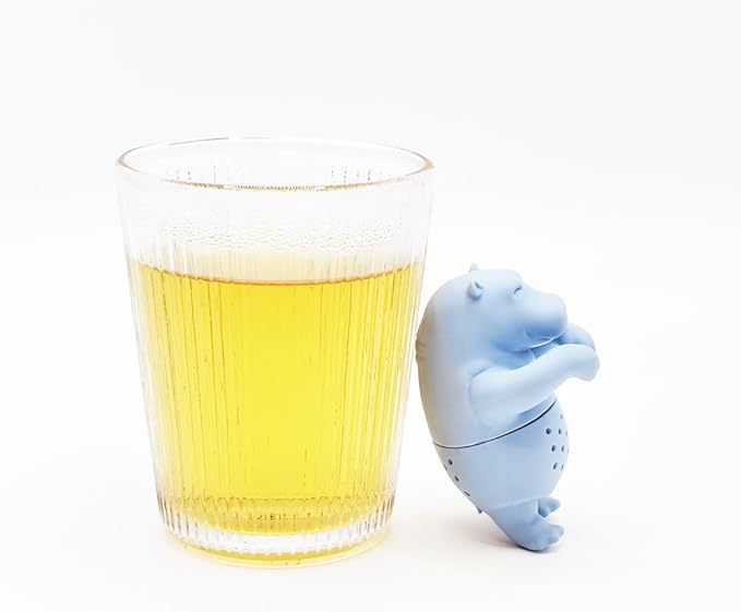 1pcs creative animal tea infuser, cute loose leaf tea steeper, reusable, Easy to carry, brew a cup of good tea anytime, anywhere(A hippopotamus)