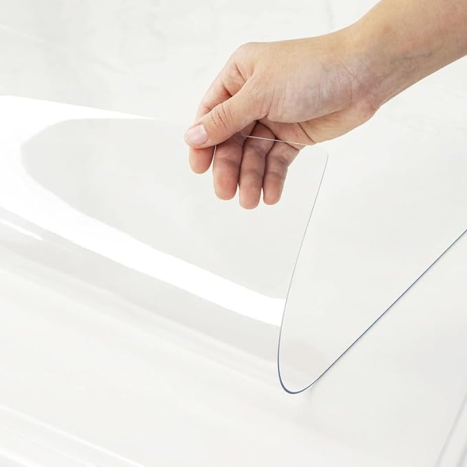 Warmstar Clear Table Cover Protector 36 x 96 Inch,1.5mm Thick Plastic Table Cover Rectangle,PVC Clear Table Protector,Desk Protector Mat for Kitchen, Dresser, Writing Desk，Dining Room Table
