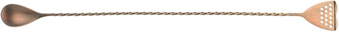 Barfly Bar Spoon with Strainer End, 15 3/4" (40.0 Cm), Antique Copper