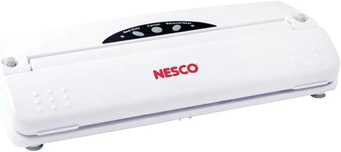 Nesco VS-01 One Touch Operation Food Vacuum Sealer with Vacuum Sealer Bags, White
