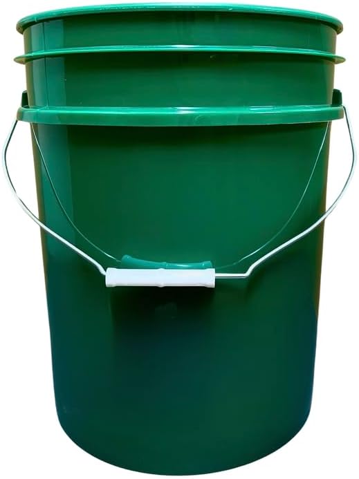House Naturals 5 Gallon Premium HPDE Plastic Bucket - Made in USA Food Grade Storage Container, BPA Free All Purpose Pail (2, Dark Green)