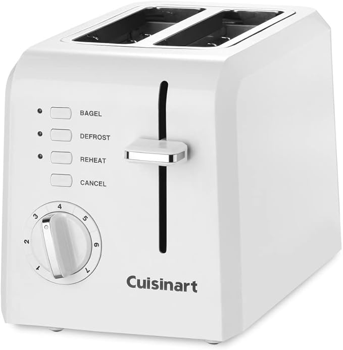 Cuisinart HM-90S Power Advantage Plus 9-Speed Handheld Mixer with Storage Case, White & 2-Slice Toaster Oven, Compact, White, CPT-122