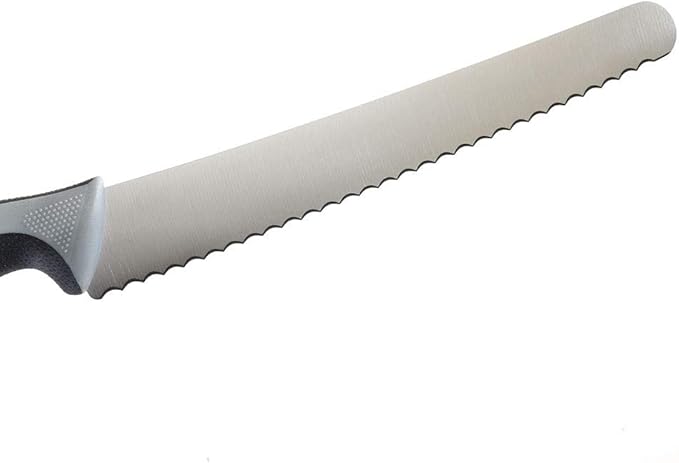 Mercer Culinary Millennia Colors Stainless Steel Bread Knife 10-Inch Wavy Edge Wide, Gray