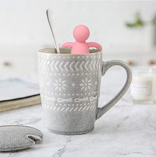 Leden Loose Leaf Tea Steeper Cute Tea Infuser for Girl Kids Extra Fine Mesh Tea Ball Stainless Steel Tea Filter with Silicone Lid for Cup Mug Pot Pink
