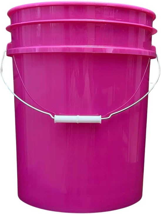 House Naturals 5 Gallon Premium HPDE Plastic Bucket - Made in USA Food Grade Storage Container, BPA Free All Purpose Pail (4, Magenta)