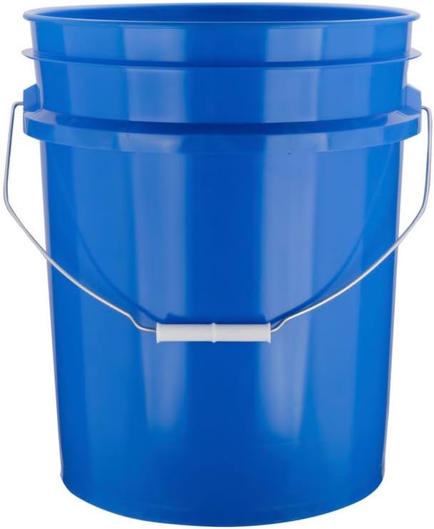 House Naturals 5 Gallon Premium HPDE Plastic Bucket - Made in USA Food Grade Storage Container, BPA Free All Purpose Pail (4, Blue)