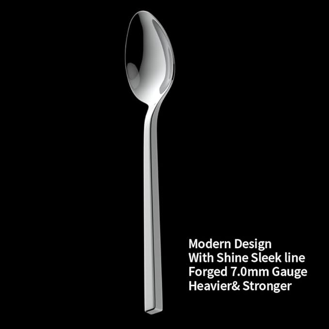 Alata Cube 65-Piece Forged Stainless Steel Flatware Set Cutlery Set with Utensil-Serving Set, Silverware Set Service for 12, Mirror Finish, Dishwasher Safe