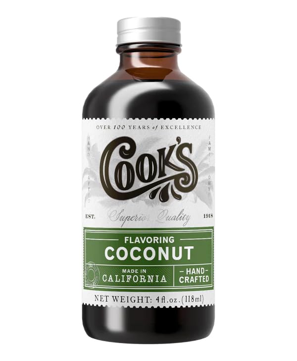 Cook's, Coconut Flavoring for Cakes, Cookies, Pastries, Ice Creams, Smoothies, 4 oz