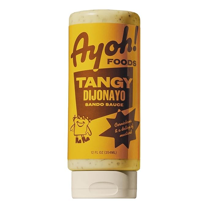 Ayoh Foods, Mayo Gone Wild, Made by Molly Baz - Easy to Squeeze, Perfect for; Sandwiches, Burgers, Fries, Nuggets, Wraps & Dips (1 Pack, Tangy Dijonayo)