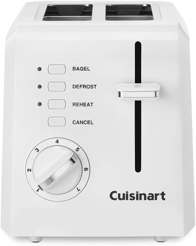 Cuisinart HM-90S Power Advantage Plus 9-Speed Handheld Mixer with Storage Case, White & 2-Slice Toaster Oven, Compact, White, CPT-122