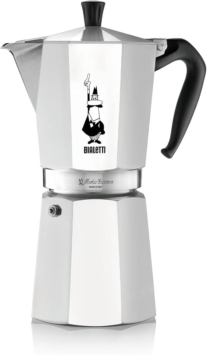 Bialetti - Moka Express: Iconic Stovetop Espresso Maker, Makes Real Italian Coffee, Moka Pot 18 Cups (27 Oz - 810 Ml), Aluminium, Silver
