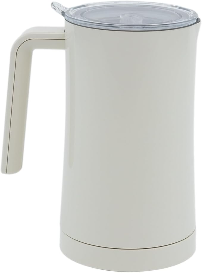 Milk Frother, 4 in 1 Electric Milk Steamer,11.84oz/350ml Automatic Warm and Cold Foam frother for Coffee, Latte, Macchiato, Cappuccino, Hot Chocolate,From the Makers of Mophom 400W,Off White