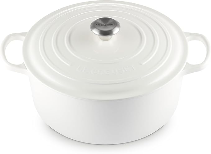 Le Creuset Enameled Cast Iron Signature Round Dutch Oven, 9 qt., White
