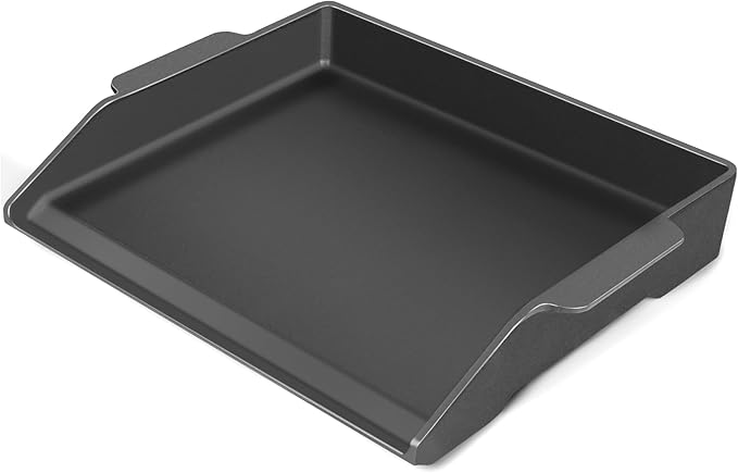 Cast Iron Griddle, Universal Stove Top Flat Griddle Charcoal Gas Grill Pan Insert for Weber Charbroil Nexgrill Replacement Parts Cooking Plate Outdoor Camp Tailgating Teppanyaki Accessory 17" x 13"