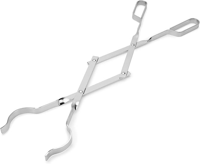 Stanbroil Stainless Steel Firewood Tongs, 26" Outdoor Campfire Fireplace Tongs, Log Grabber