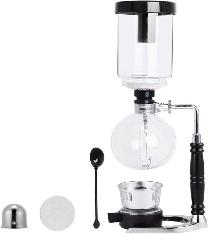 YUCHENGTECH Siphon Syphon Coffee Maker Tabletop Glass Siphon Pot Glass Technica Siphon Vacuum Coffee Maker(5 Cups(600ml))