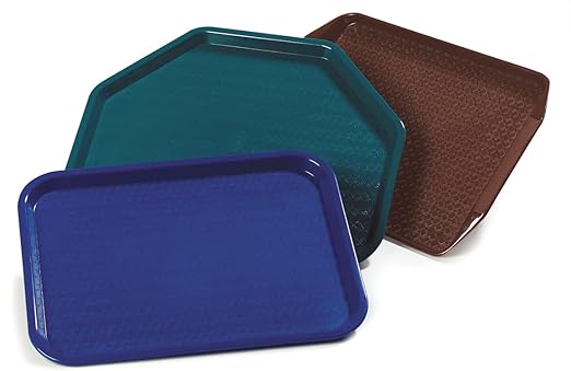Carlisle FoodService Products CT121603 Café Standard Cafeteria / Fast Food Tray, 12" x 16", Black