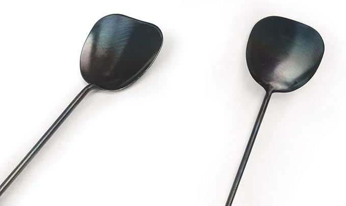 ZhenSanHuan Chinese Traditional HandMade Iron Spatula & Ladle Wok Tool Set,Long wok utensils (Ladle and Spatula Set)