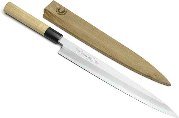 Yoshihiro Shiroko High Carbon Steel Kasumi Yanagi Magnolia Handle Sushi Sashimi Chef Knife (9.5" (240mm))