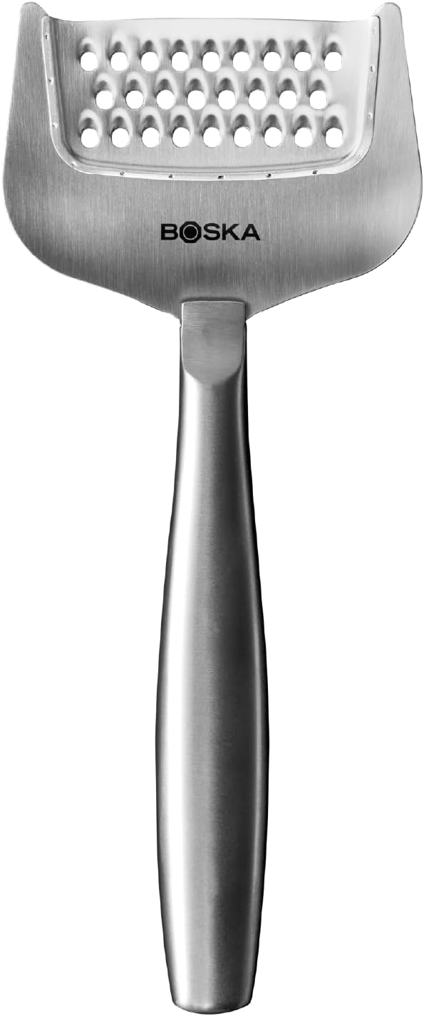Boska Stainless Steel Grater - Cheese Grater Copenhagen Best for Hard Cheese, Citrus, and Vegetables - Multifunctional Rust-Proof Shredder - Manual Handheld - 10 Year Warranty