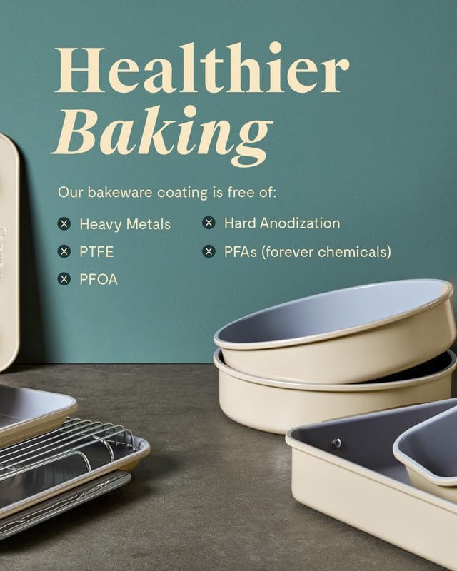 Caraway Non-Stick Ceramic 1 lb Loaf Pan - Naturally Slick Ceramic Coating - Non-Toxic, PTFE & PFOA Free - Perfect for Pound Cakes, Breads, & More - Slate