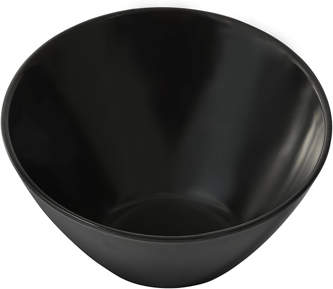TP Salad Bowls Set of 4, 26 oz Melamine Serving Bowls for Pasta, Cereal, and Snacks, Lightweight and Durable, Dishwasher Safe, Black Bowls for Restaurant, Kitchen, Daily Use