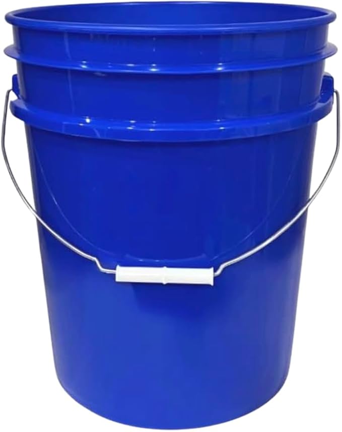 House Naturals 5 Gallon Premium HPDE Plastic Bucket - Made in USA Food Grade Storage Container, BPA Free All Purpose Pail (3, Reflex Blue)