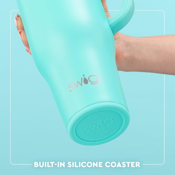 Swig Life 40oz Mega Mug, 40oz Tumbler with Handle and Straw, Extra Large Insulated Tumblers, Cup Holder Friendly Travel Mug (Scoop There It Is)
