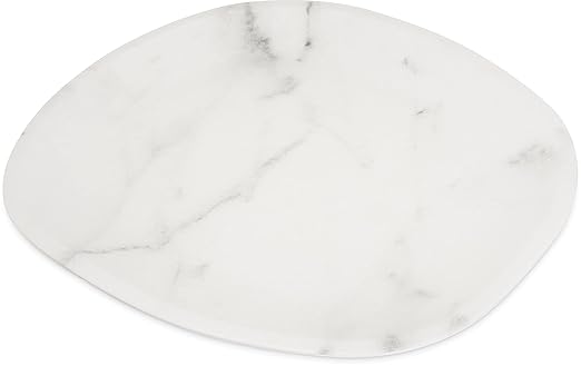 Carlisle FoodService Products Ridge Resuable Plastic Platter Oblong Platter for Home and Restaurant, Melamine, 18 Inches, Marble, (Pack of 6)