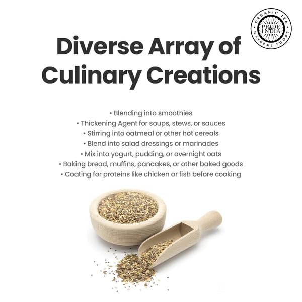 Pride of India - PACK of 6 - Triple Omega Superseed Flour 1 lbs (454 gm) Nutty Earthy Taste Milled in Small Batches | Chia Flax Sesame Seed mix | Used for Cooking Baking Coating Muffins Smoothies