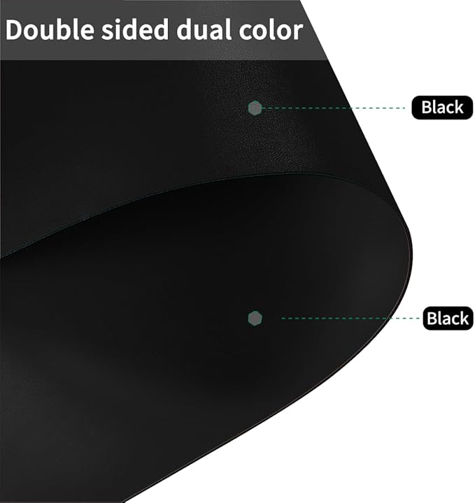 Dresser Top Cover Protector - 14x70 Inch Waterproof Easy to Clean Can Conceal Flaws Protector The Table Top from Scratches Used for Coffee Table Dresser(Black+Black 14x70)