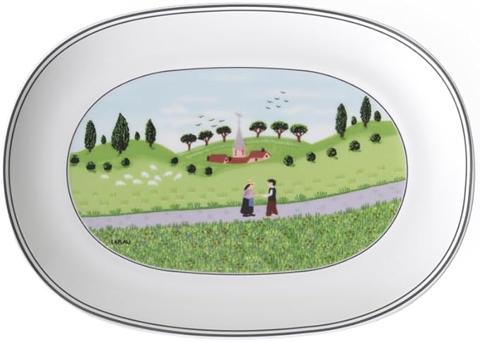 Villeroy & Boch Design Naif Pickle Dish, 7.75 in, Premium Porcelain, White/Colorful