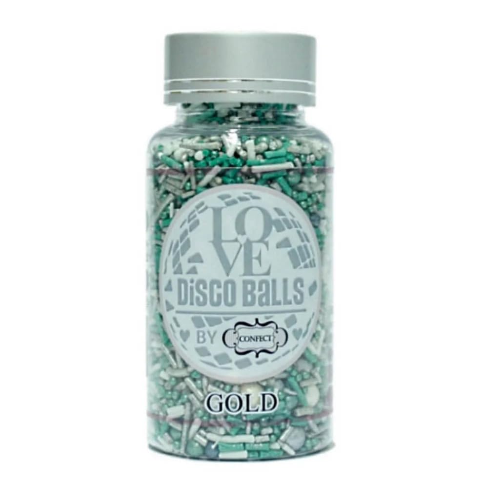 Confect Teal and Silver Edible Sprinkle Mix | Metallic Sugar Pearls and Jimmies | Cake Decorations, Cupcake Toppers | Baking Toppings for Birthday, Wedding, Party | Vegan, Gluten-Free, Nut-Free, Soy-Free, Dairy-Free, Palm Oil-Free- 4.2 Oz