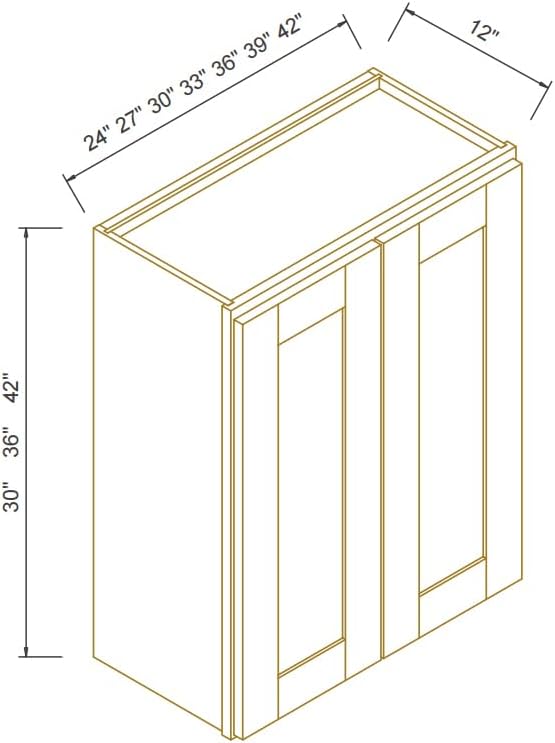 Wall-Mounted Cabinet – Solid Wood Shaker Style Medicine Cabinet with Adjustable Shelves & Soft-Close Doors for Bathroom, Kitchen, and Office Storage (Jade Green, 27" W x 12" D x 42" H)